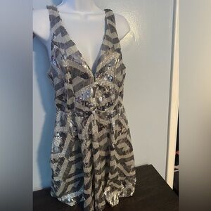 Silver sequin dress